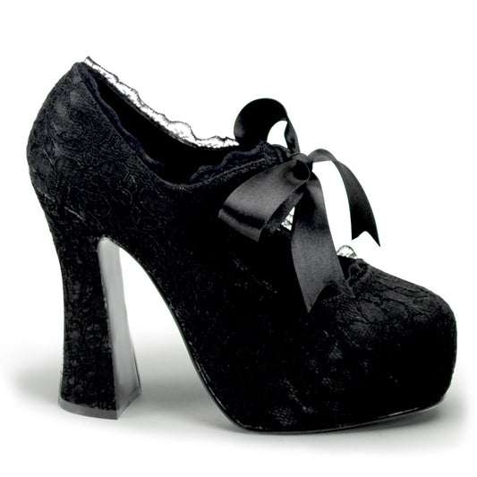DemoniaCult Pompes pour femmes DEMON-11 dentelle BLK Satin-Black