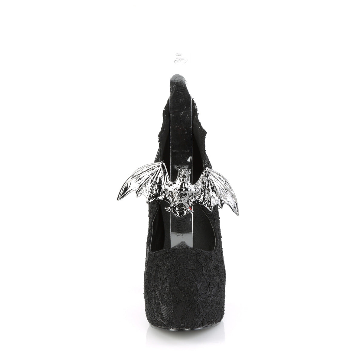 DemoniaCult Pompes pour femmes DEMON-18 dentelle BLK Satin-Black