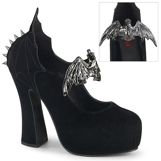 DemoniaCult Pompes pour femmes DEMON-18 Blk Velvet