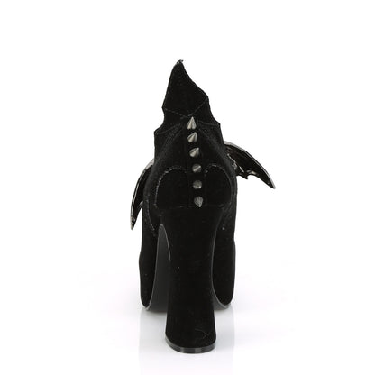 DemoniaCult Pompes pour femmes DEMON-18 Blk Velvet
