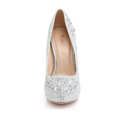 Fabulicious Pompes pour femmes DESTINYTissu de maille de paillettes SLV -06R