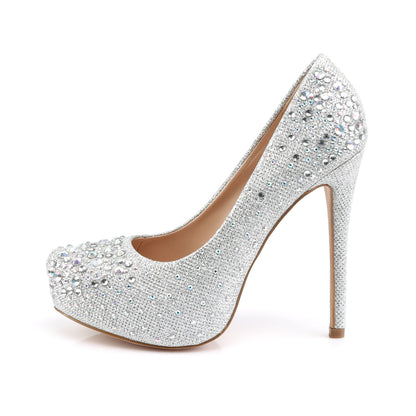 Fabulicious Pompes pour femmes DESTINYTissu de maille de paillettes SLV -06R