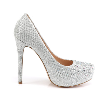 Fabulicious Pompes pour femmes DESTINYTissu de maille de paillettes SLV -06R