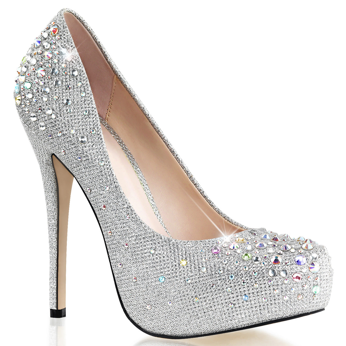 Fabulicious Pompes pour femmes DESTINYTissu de maille de paillettes SLV -06R