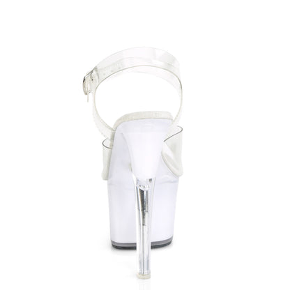 Pleaser Sandales pour femmes DISCOLITE-708 CLR / GLOW WHITE