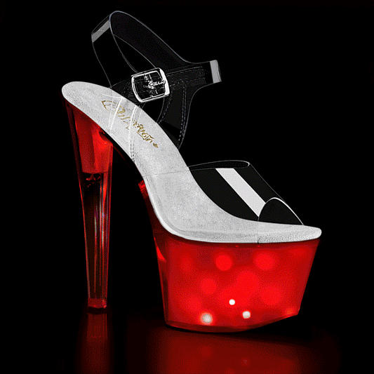 Pleaser Sandales pour femmes DISCOLITE-708 CLR / GLOW WHITE