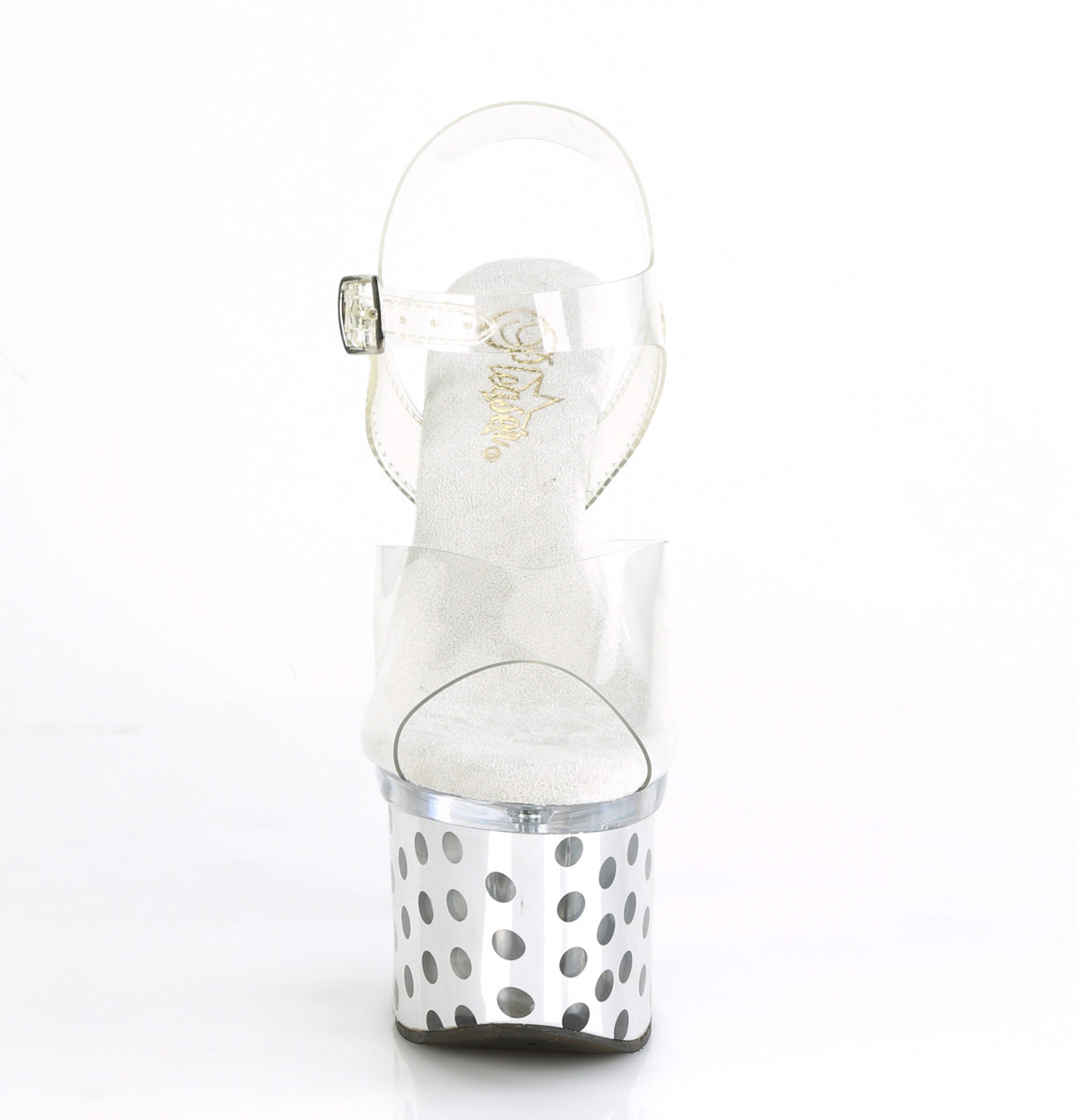 Pleaser Sandales pour femmes DISCOLITE-708dots CLR / SLV Chrome