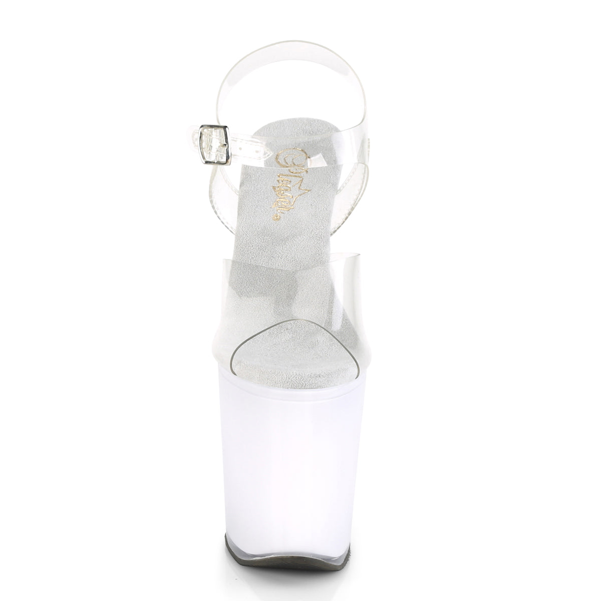 Pleaser Sandales pour femmes DISCOLITE-808 CLR / BLANC GLOW