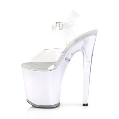 Pleaser Sandales pour femmes DISCOLITE-808 CLR / BLANC GLOW