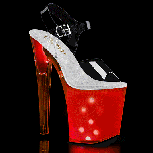 Pleaser Sandales pour femmes DISCOLITE-808 CLR / BLANC GLOW