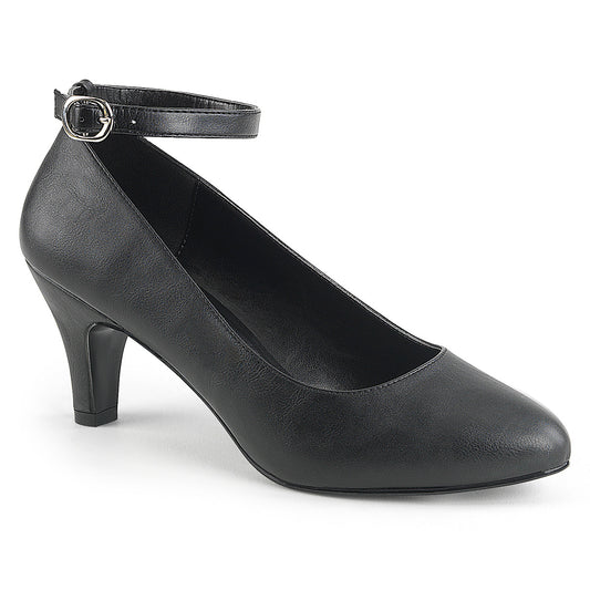 Pleaser Pink Label Womens Pumps DIVINE-431 Blk Faux Leather