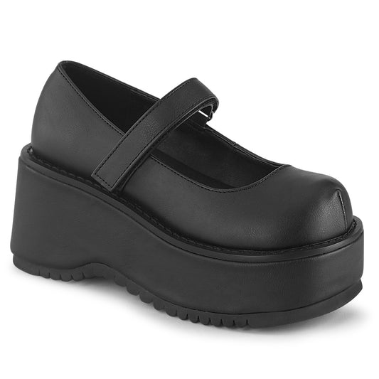 DemoniaCult Pompes pour femmes DOLLIE-01 Cuir végétalien BLK