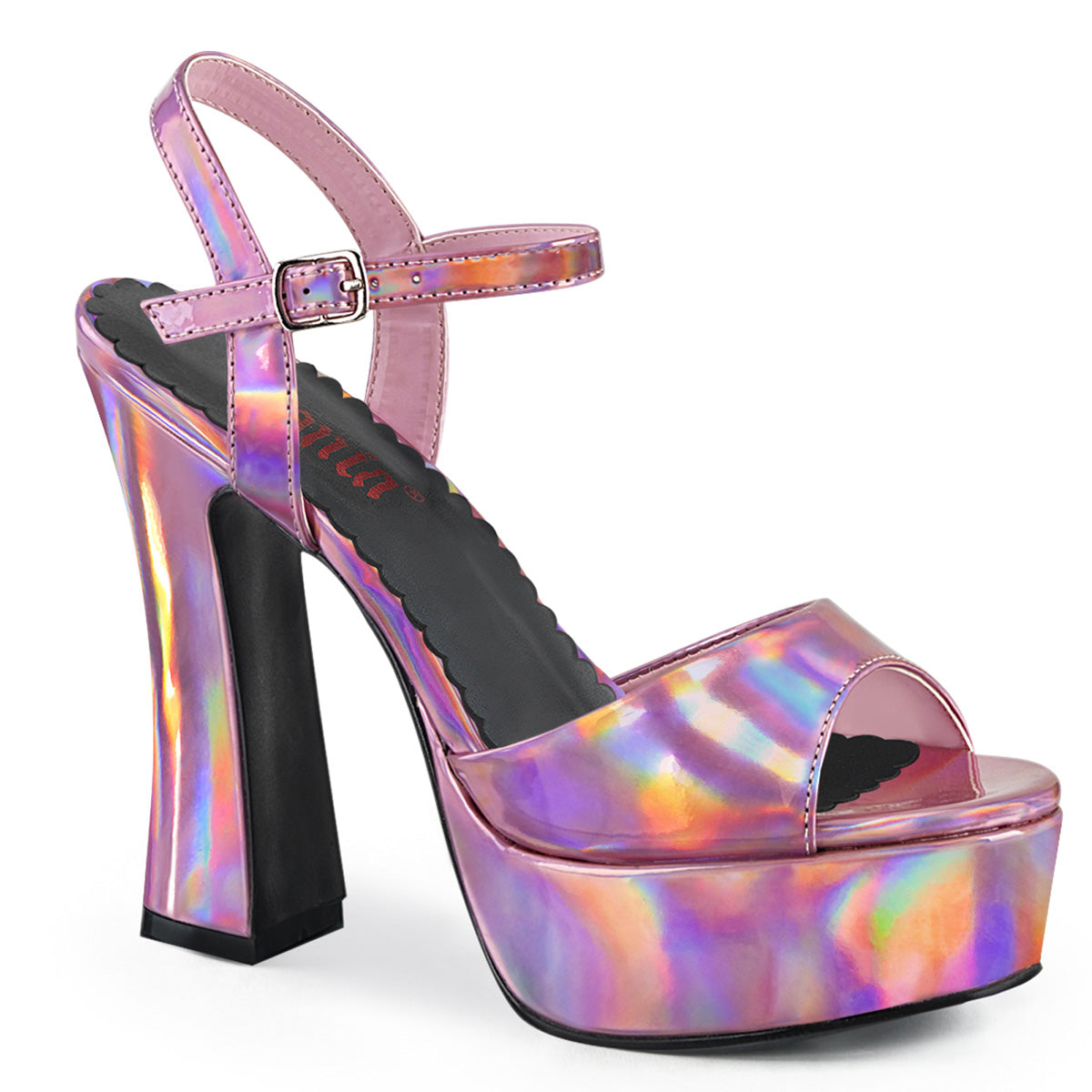 DemoniaCult Sandales féminines DOLLY-09 hologramme rose