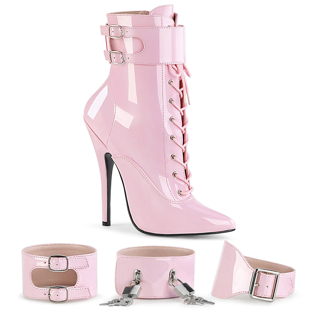 Devious Bottines pour femmes DOMINA-1023 B. Pat rose