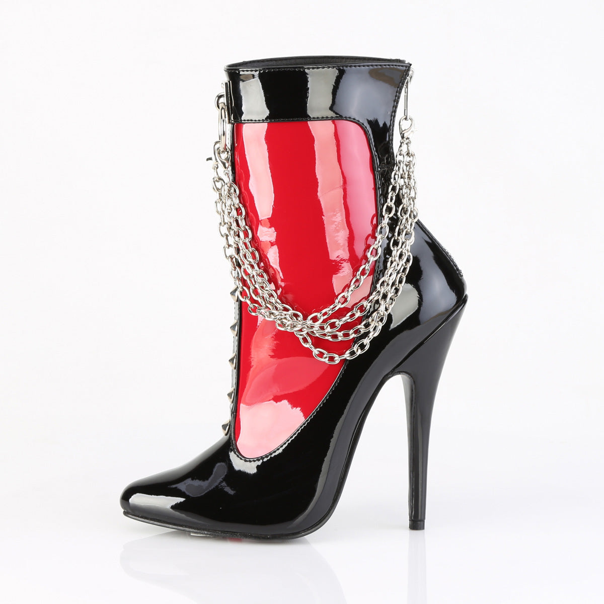 Devious Women's Single Soles DOMINA-1033 Blk-Red Pat