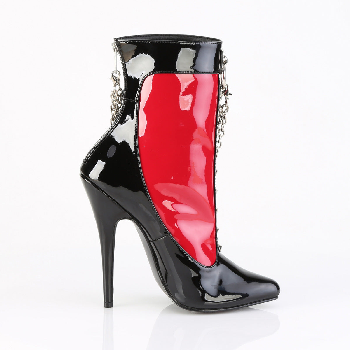 Devious Women's Single Soles DOMINA-1033 Blk-Red Pat