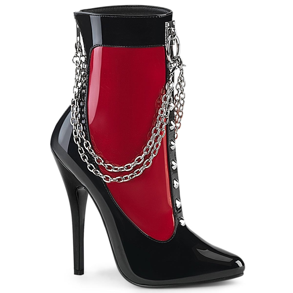 Devious Women's Single Soles DOMINA-1033 Blk-Red Pat
