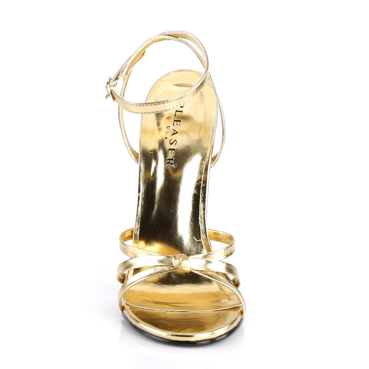 Devious Sandales pour femmes DOMINA-108 PU métallique en or