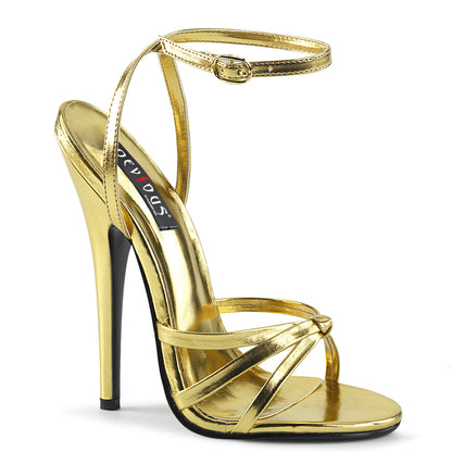 Devious Sandales pour femmes DOMINA-108 PU métallique en or