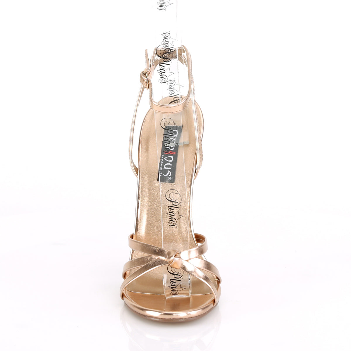 Devious Sandales pour femmes DOMINA-108 PU métallique or rose