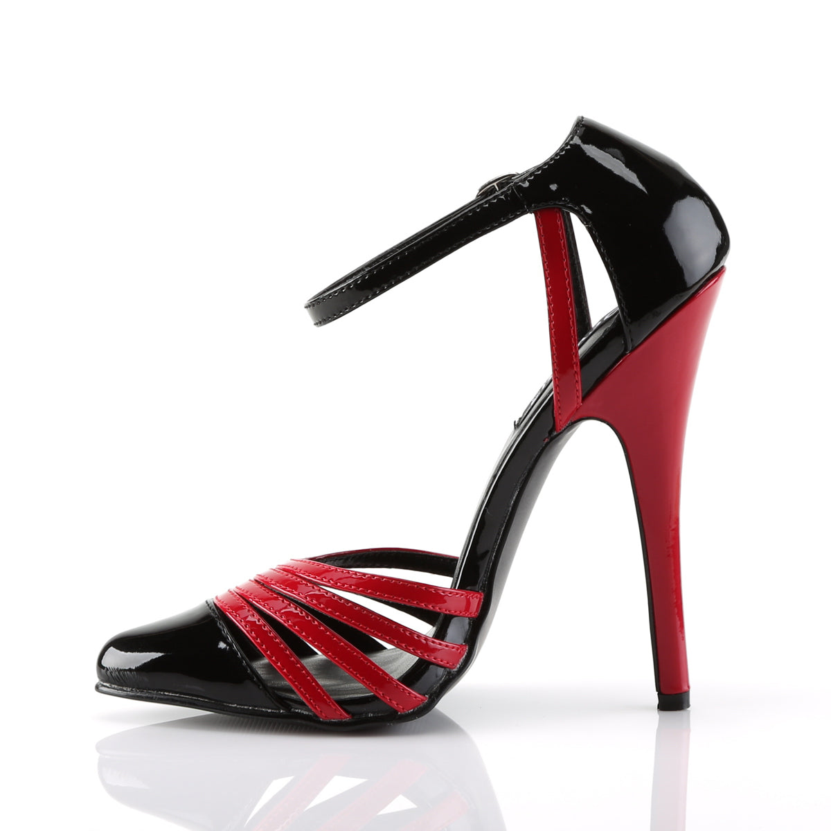 Devious Pompes pour femmes DOMINA-412 blk rouge pat
