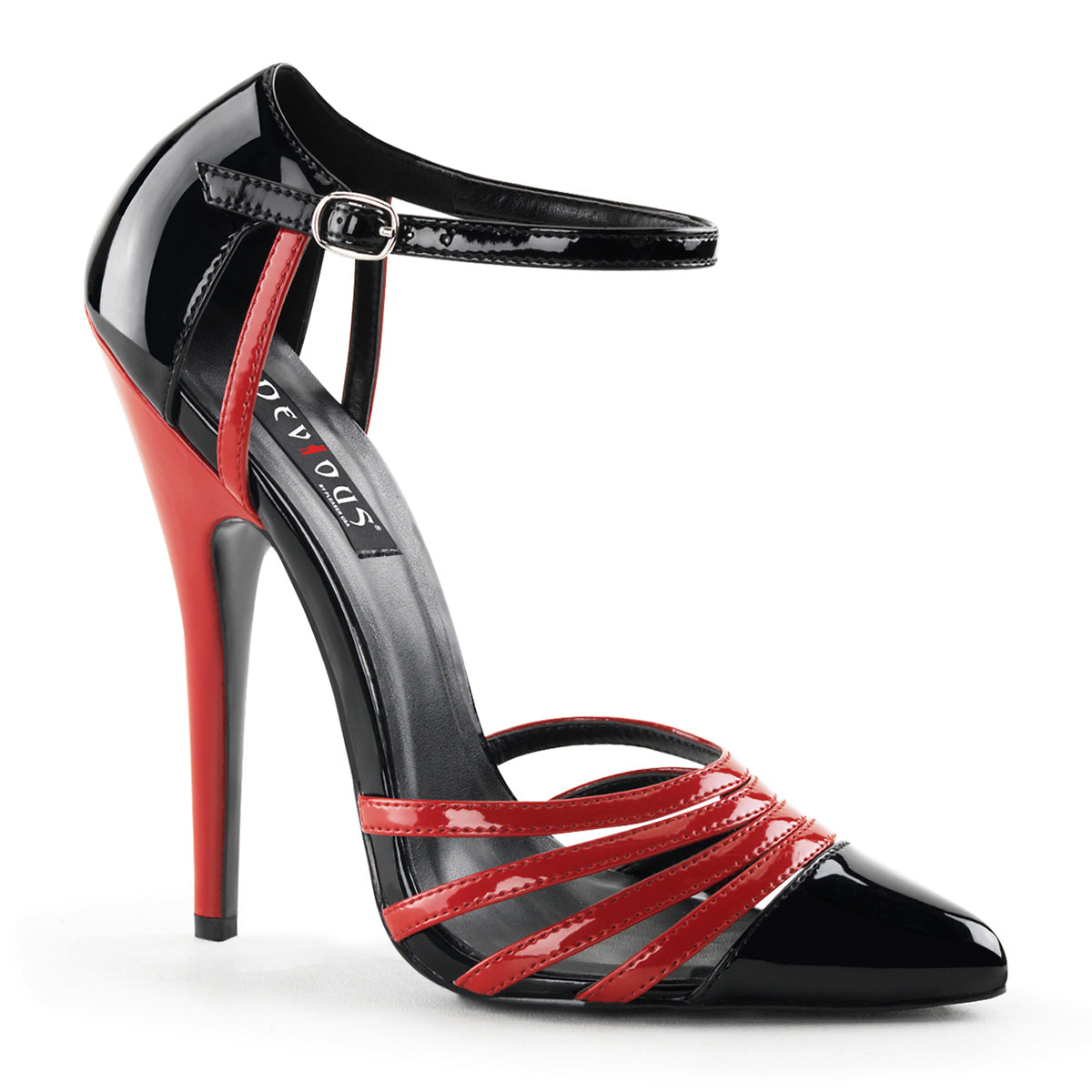 Devious Pompes pour femmes DOMINA-412 blk rouge pat