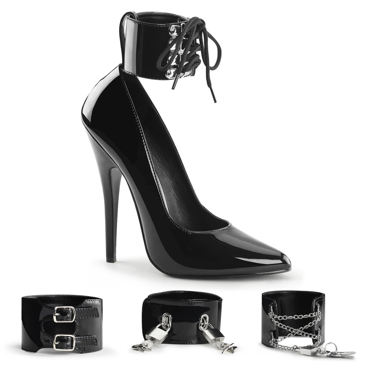 Devious Pompes pour femmes DOMINA-434 blk pat