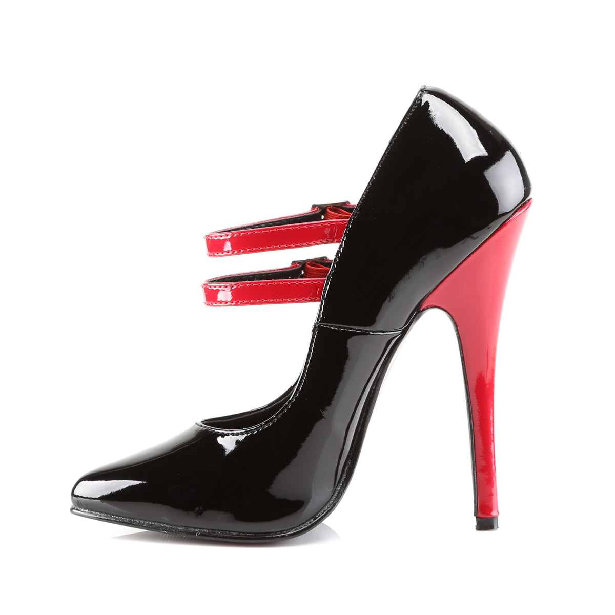 Devious Pompes pour femmes DOMINA-442 BLK-RED PAT