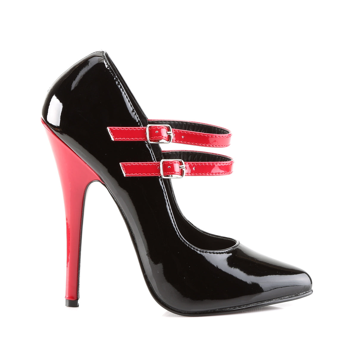 Devious Pompes pour femmes DOMINA-442 BLK-RED PAT