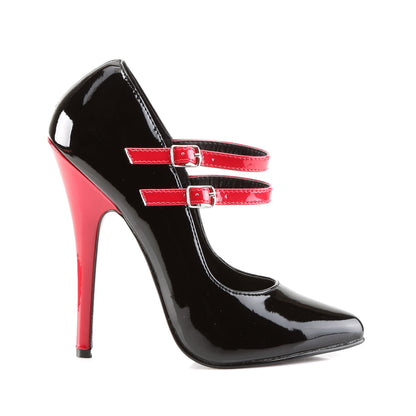 Devious Pompes pour femmes DOMINA-442 BLK-RED PAT