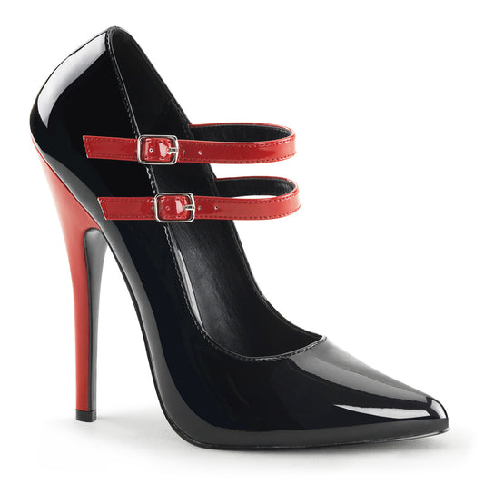 Devious Pompes pour femmes DOMINA-442 BLK-RED PAT