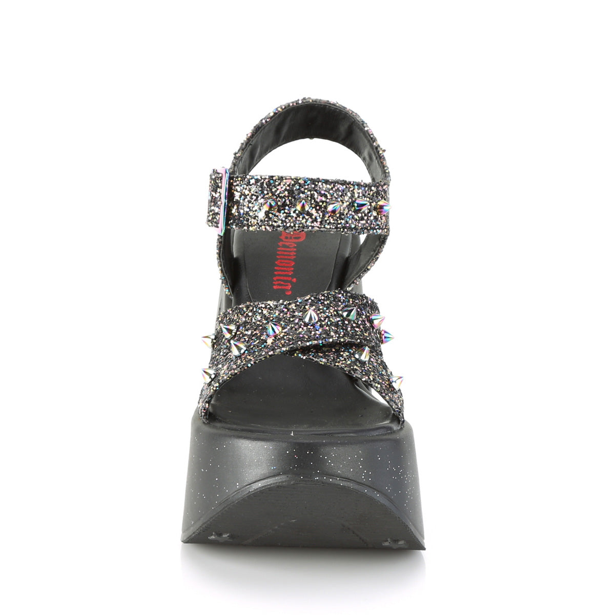 DemoniaCult Sandales féminines DYNAMITE-02 BLK multi-paillettes