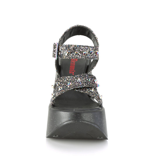DemoniaCult Sandales féminines DYNAMITE-02 BLK multi-paillettes