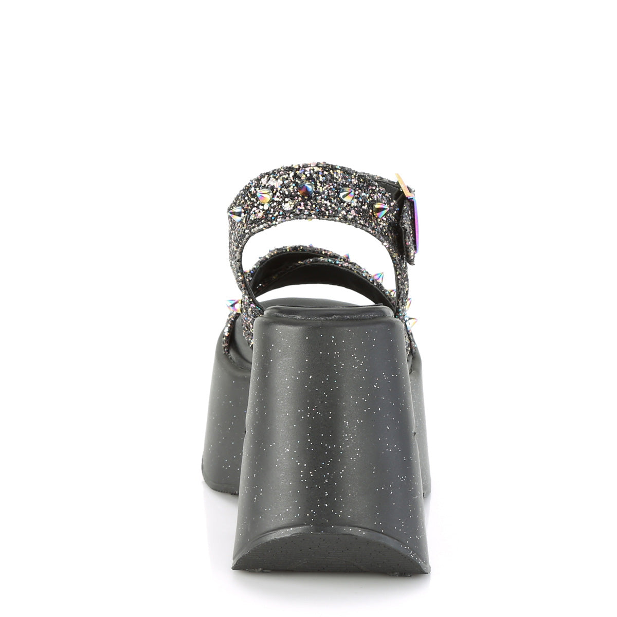 DemoniaCult Sandales féminines DYNAMITE-02 BLK multi-paillettes