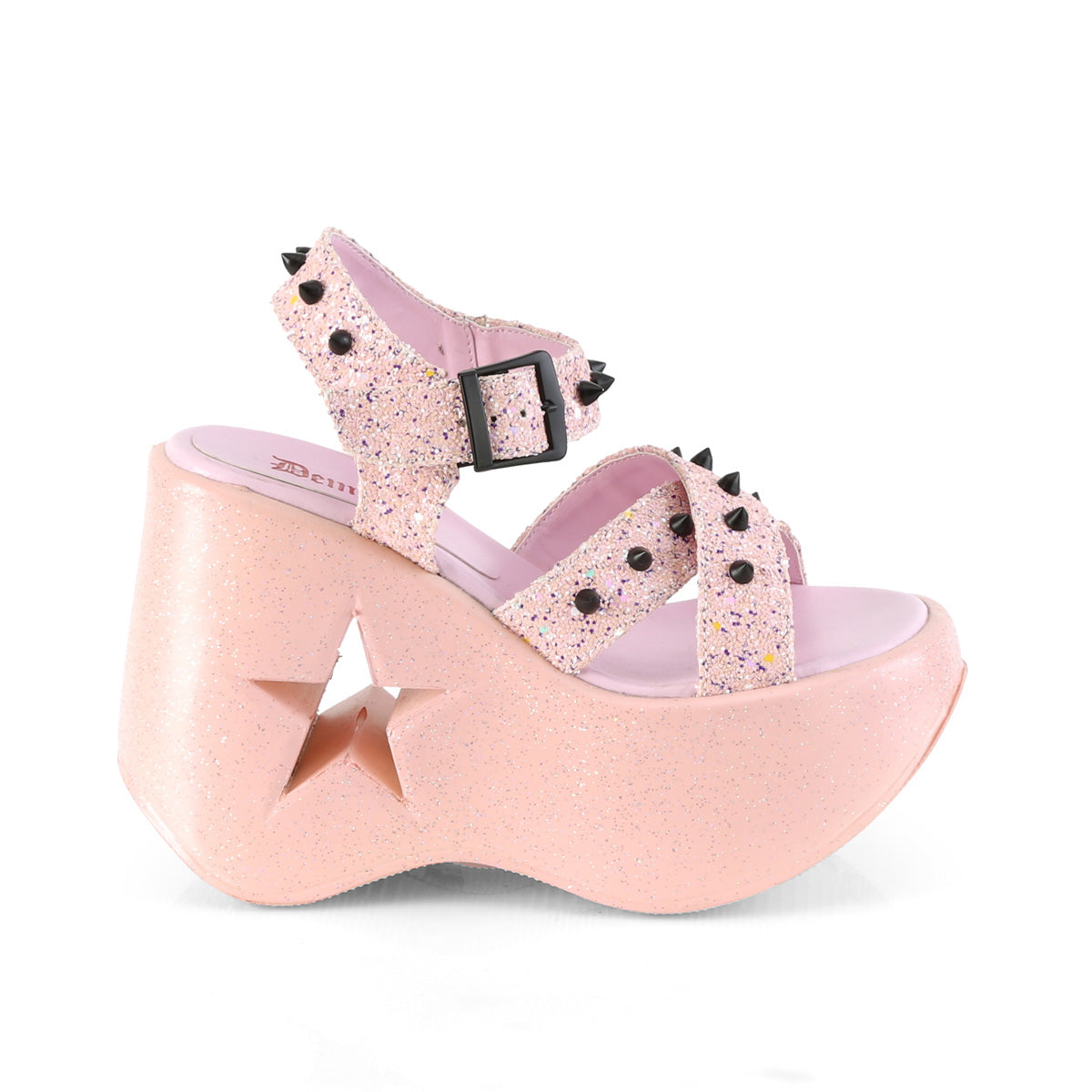 DemoniaCult Sandales féminines DYNAMITE-02 paillettes roses bébé