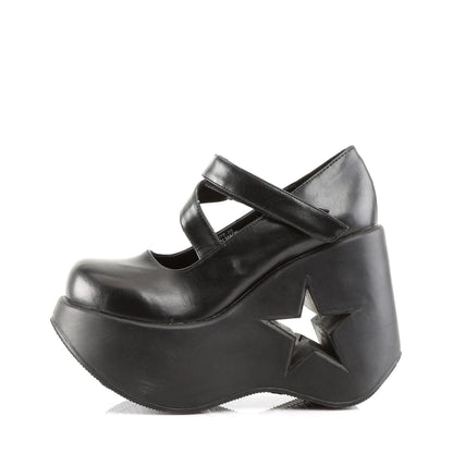 DemoniaCult Pompes pour femmes DYNAMITE-03 Cuir végétalien BLK