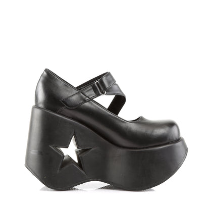 DemoniaCult Pompes pour femmes DYNAMITE-03 Cuir végétalien BLK