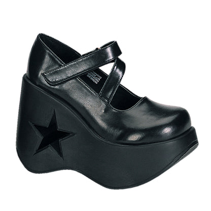 DemoniaCult Pompes pour femmes DYNAMITE-03 Cuir végétalien BLK