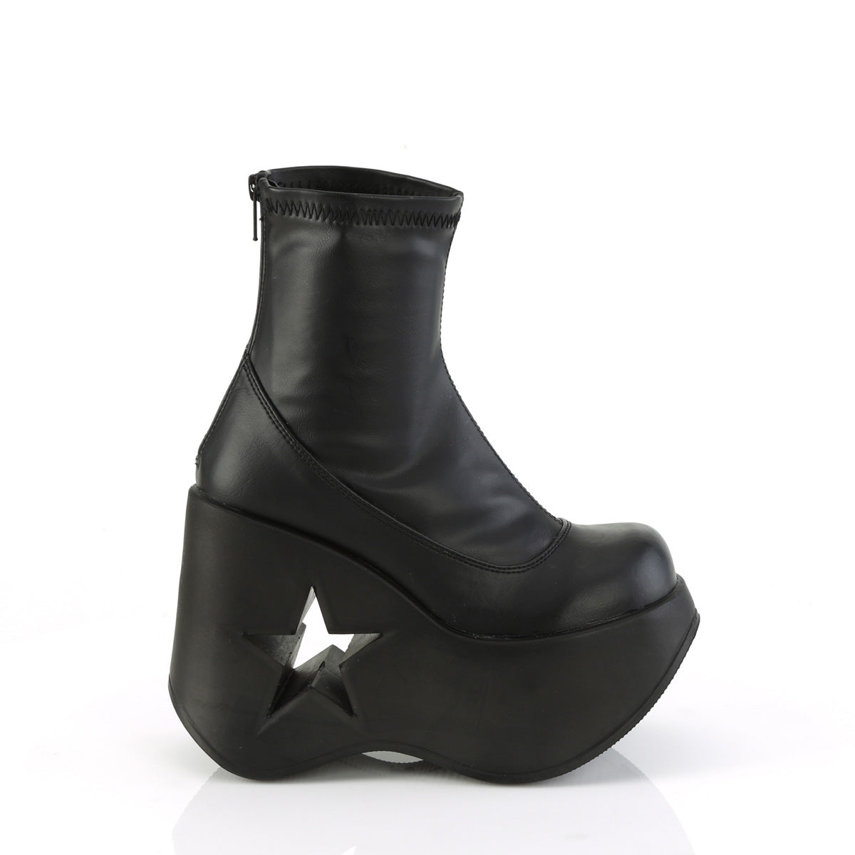 DemoniaCult  Ankle Boots DYNAMITE-100 Blk Str Vegan Leather