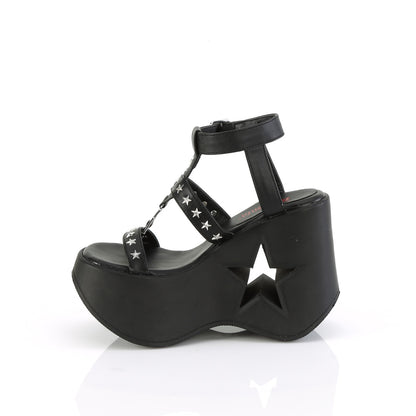 DemoniaCult  Des sandales DYNAMITE-12 Cuir végétalien BLK