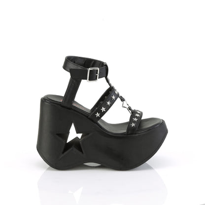 DemoniaCult  Des sandales DYNAMITE-12 Cuir végétalien BLK