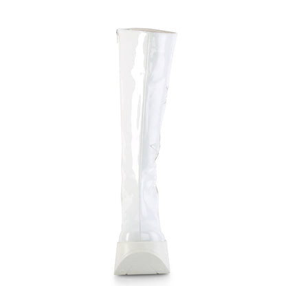 DemoniaCult  Boots DYNAMITE-218 Wht Pat-Wht Multi Glitter