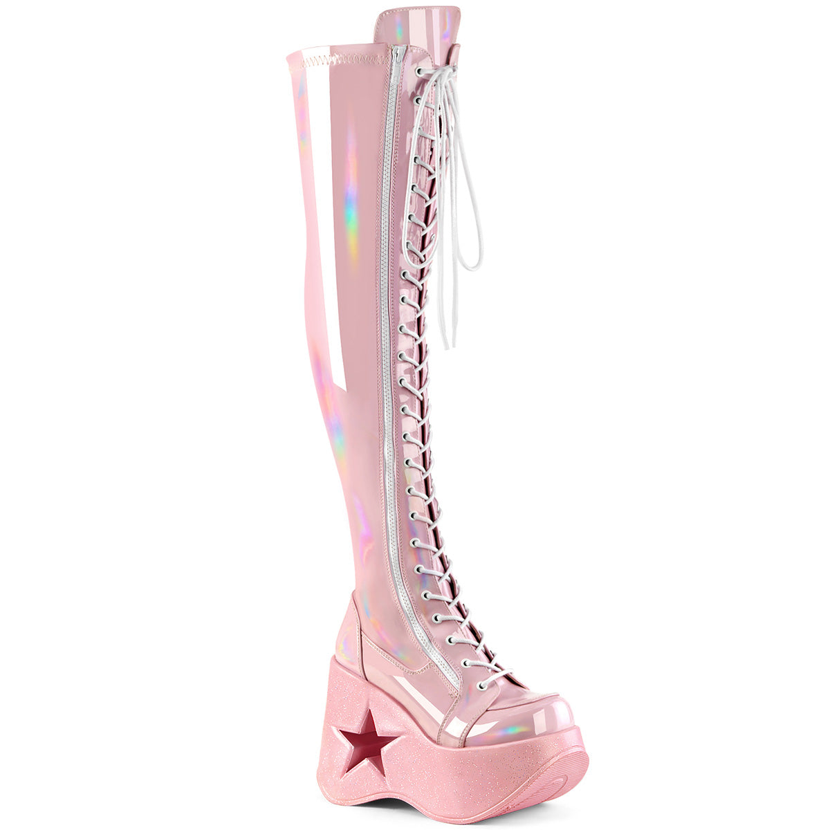 DemoniaCult  Boots DYNAMITE-300 B. Pink Stretch Holo