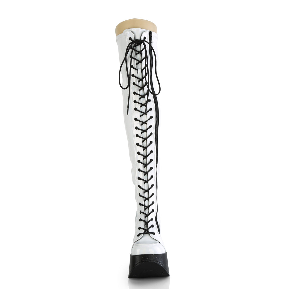 DemoniaCult  Bottes DYNAMITE-300 wht stretch holo