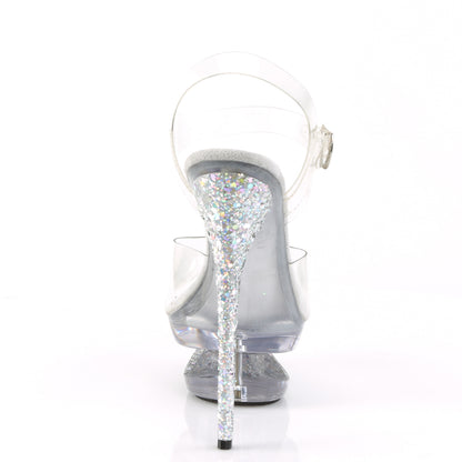 Pleaser Sandales pour femmes ECLIPSE-608GT CLR / SLV Multi Glitter-CLR