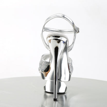 Pleaser Sandales pour femmes ECLIPSE-619g SLV Multi GLTR / SLV Chrome