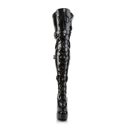 Pleaser Womens Boots ELECTRA-3028 Blk Str Pat