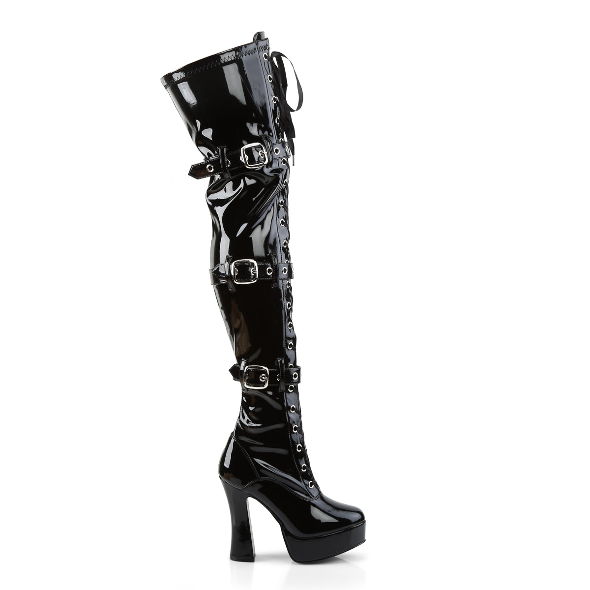 Pleaser Bottes pour femmes ELECTRA-3028 blk str pat