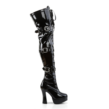 Pleaser Womens Boots ELECTRA-3028 Blk Str Pat