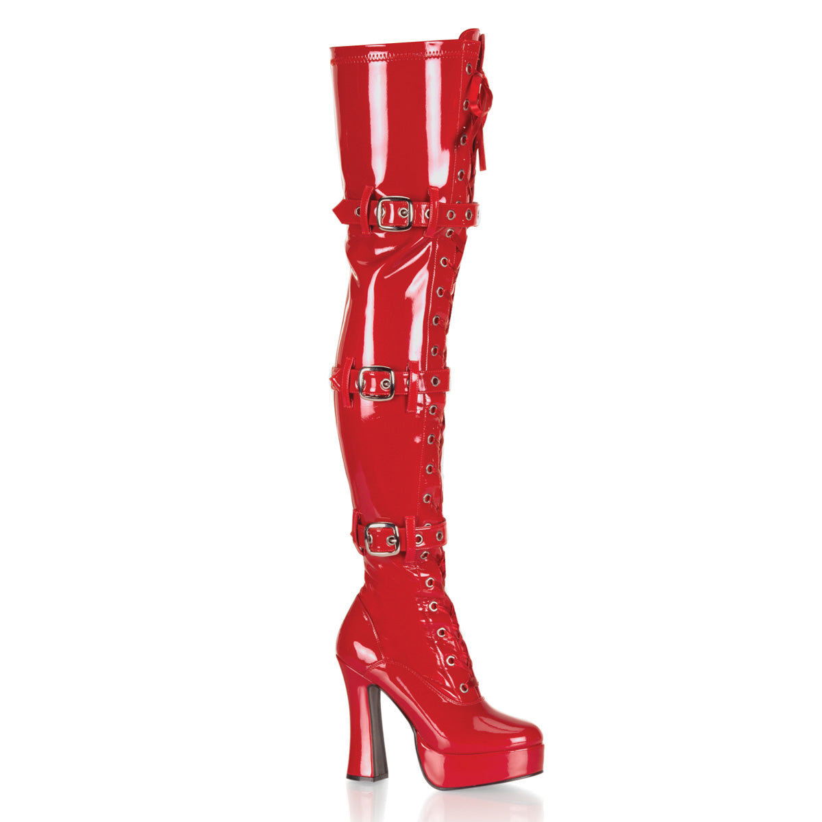 Pleaser Womens Boots ELECTRA-3028 Red Str Pat